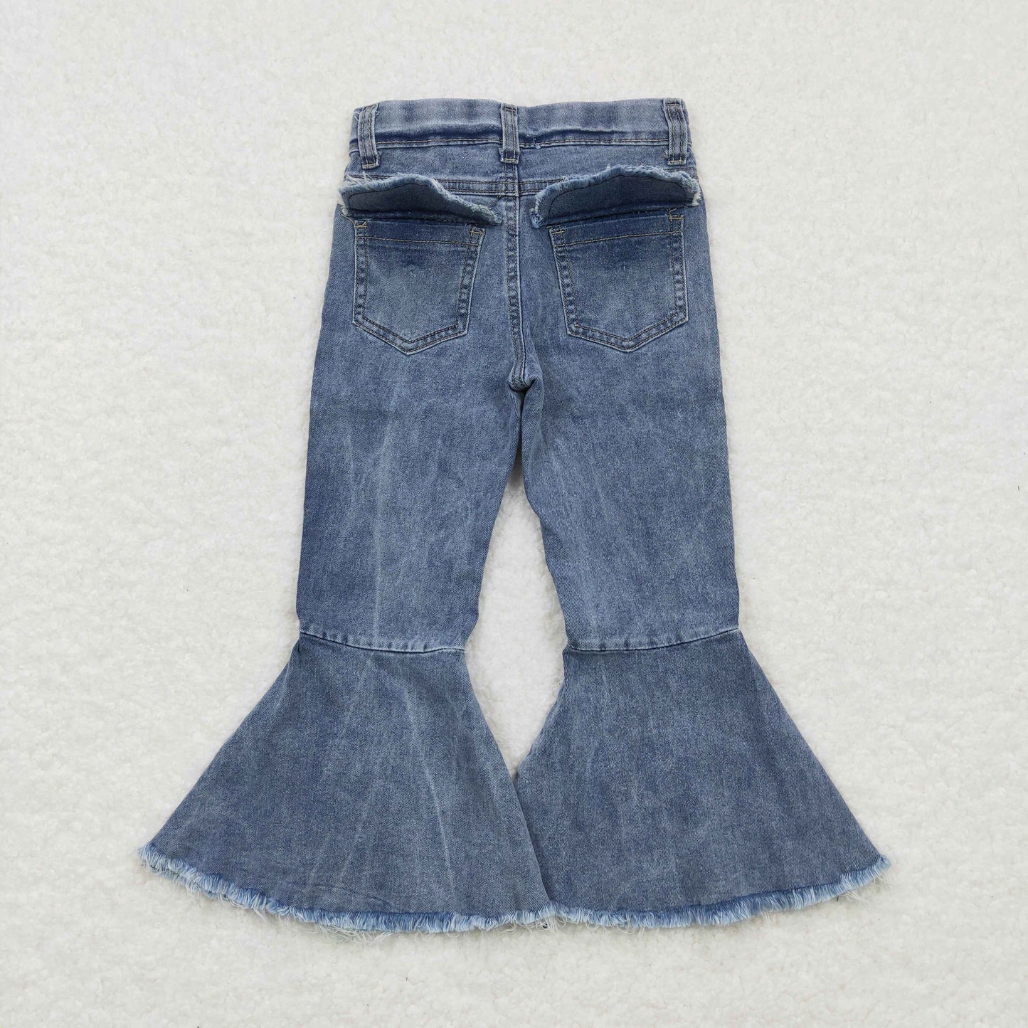 light blue bell jeans girls denim pants with pocket