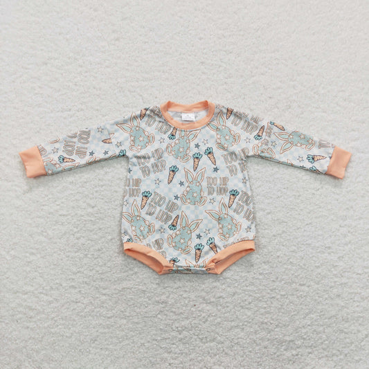 too hip to hop baby easter long sleeve romper