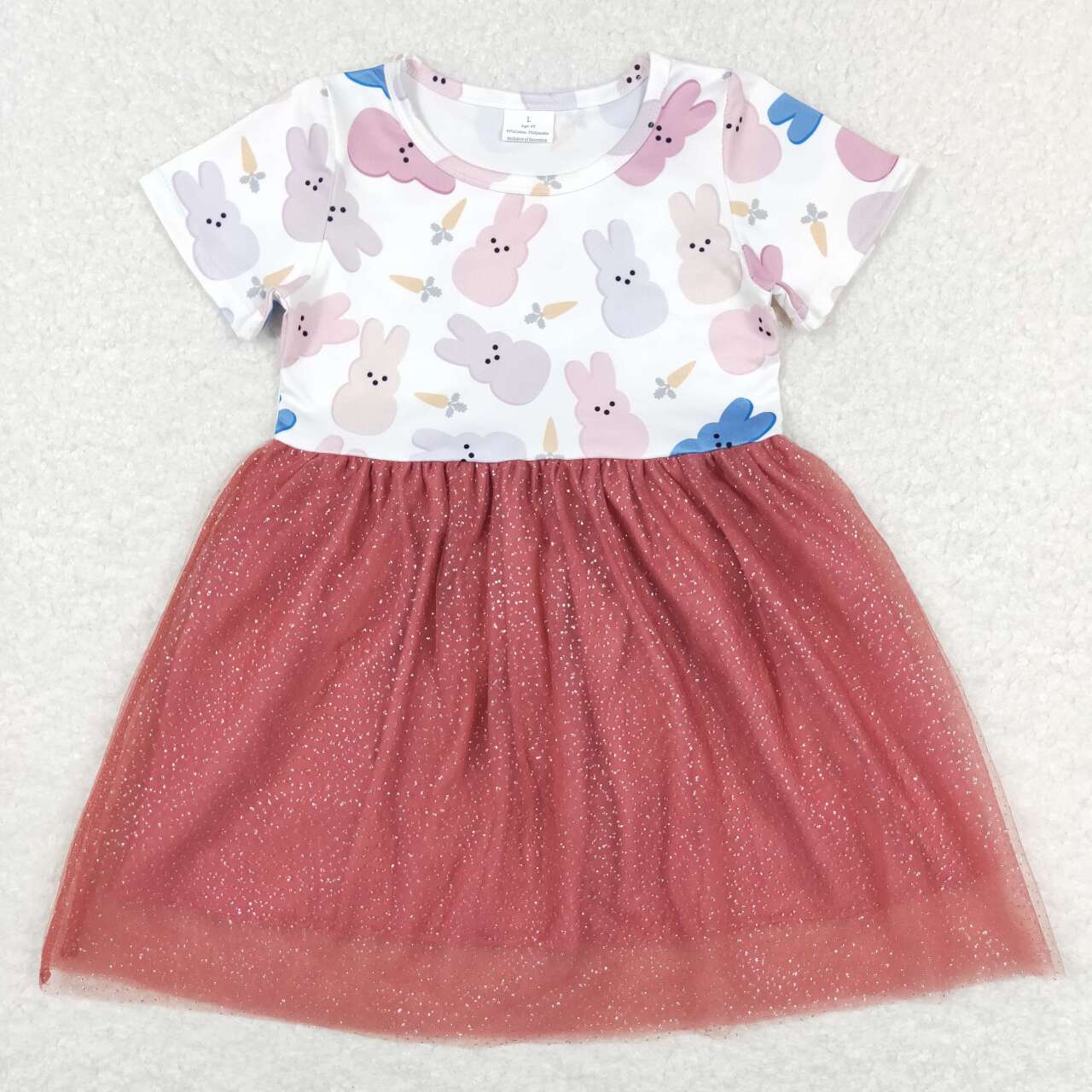 easter short sleeve colorful peeps tutu dress