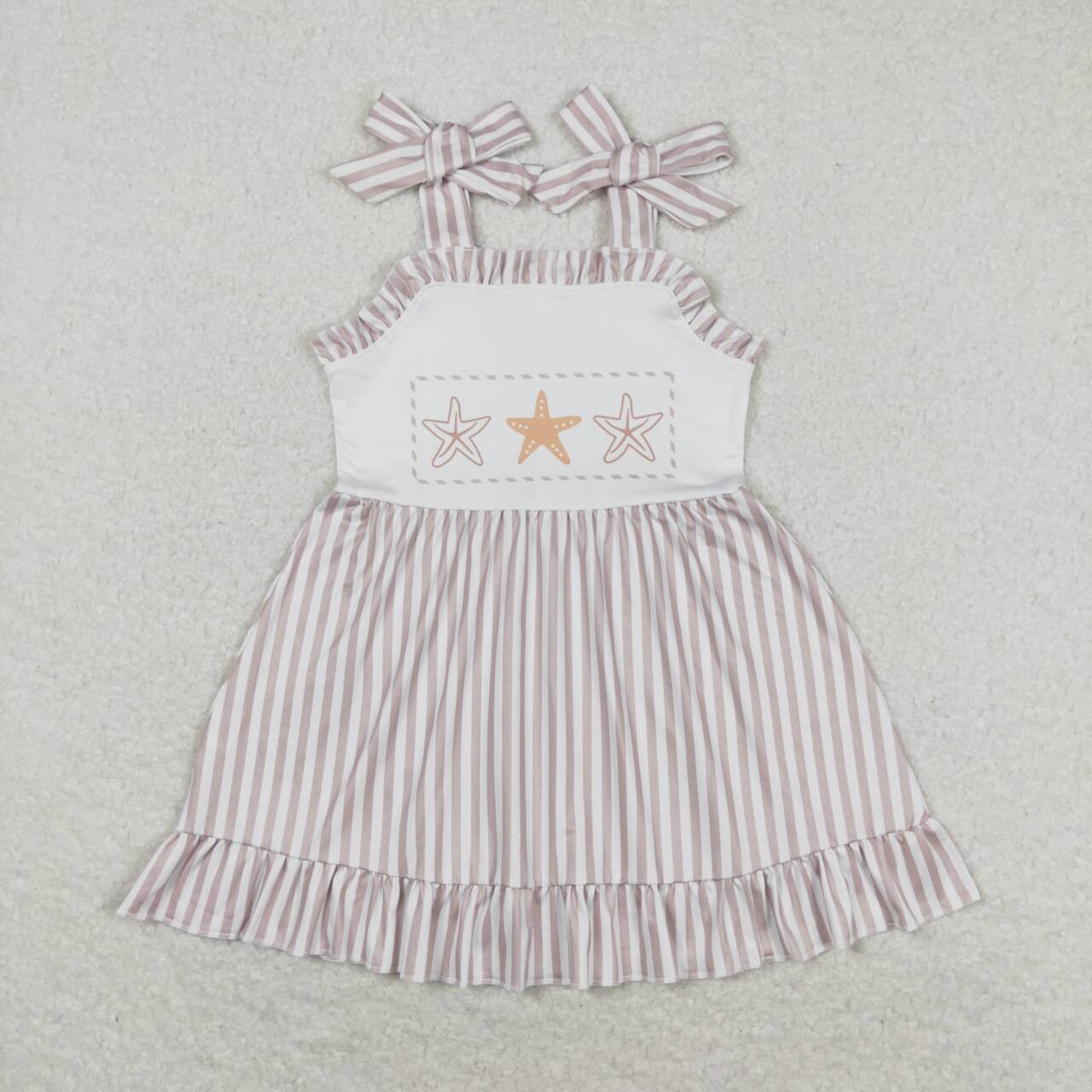 stripes fishstar strap dress girl summer dresses