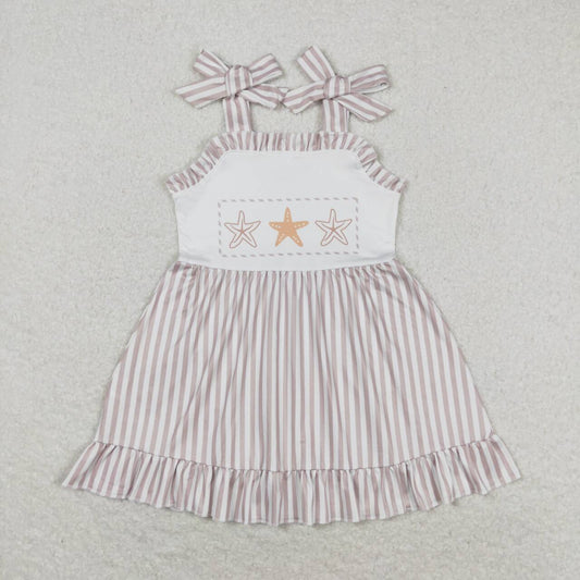 stripes fishstar strap dress girl summer dresses