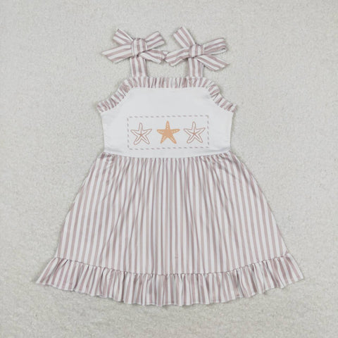 stripes fishstar strap dress girl summer dresses