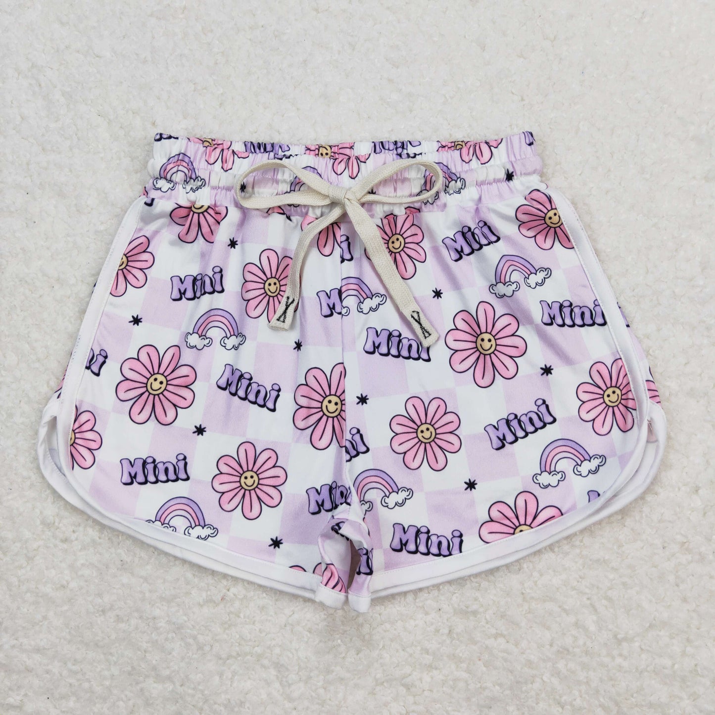mini check flower print echt mulberry shorts