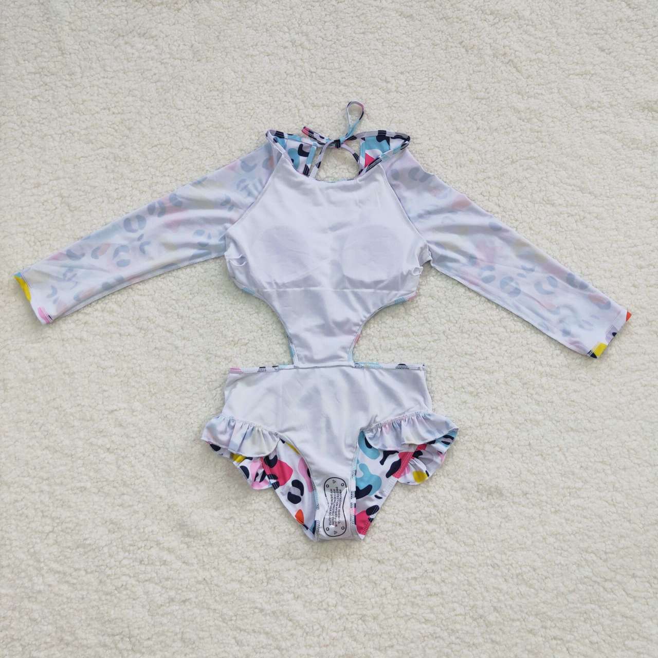 1pcs rainbow leopard kids girls swimsuit