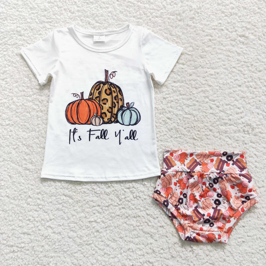 it's fall y'all baby girl bummie set
