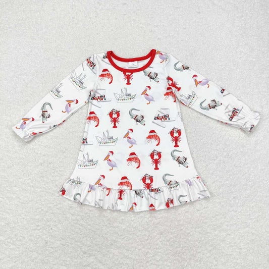 santa crawfish duck girl Christmas night dress