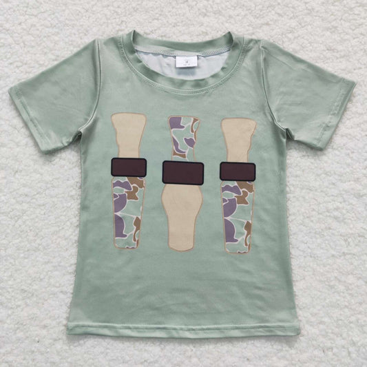 Short sleeves camo duck call kids boy shirt