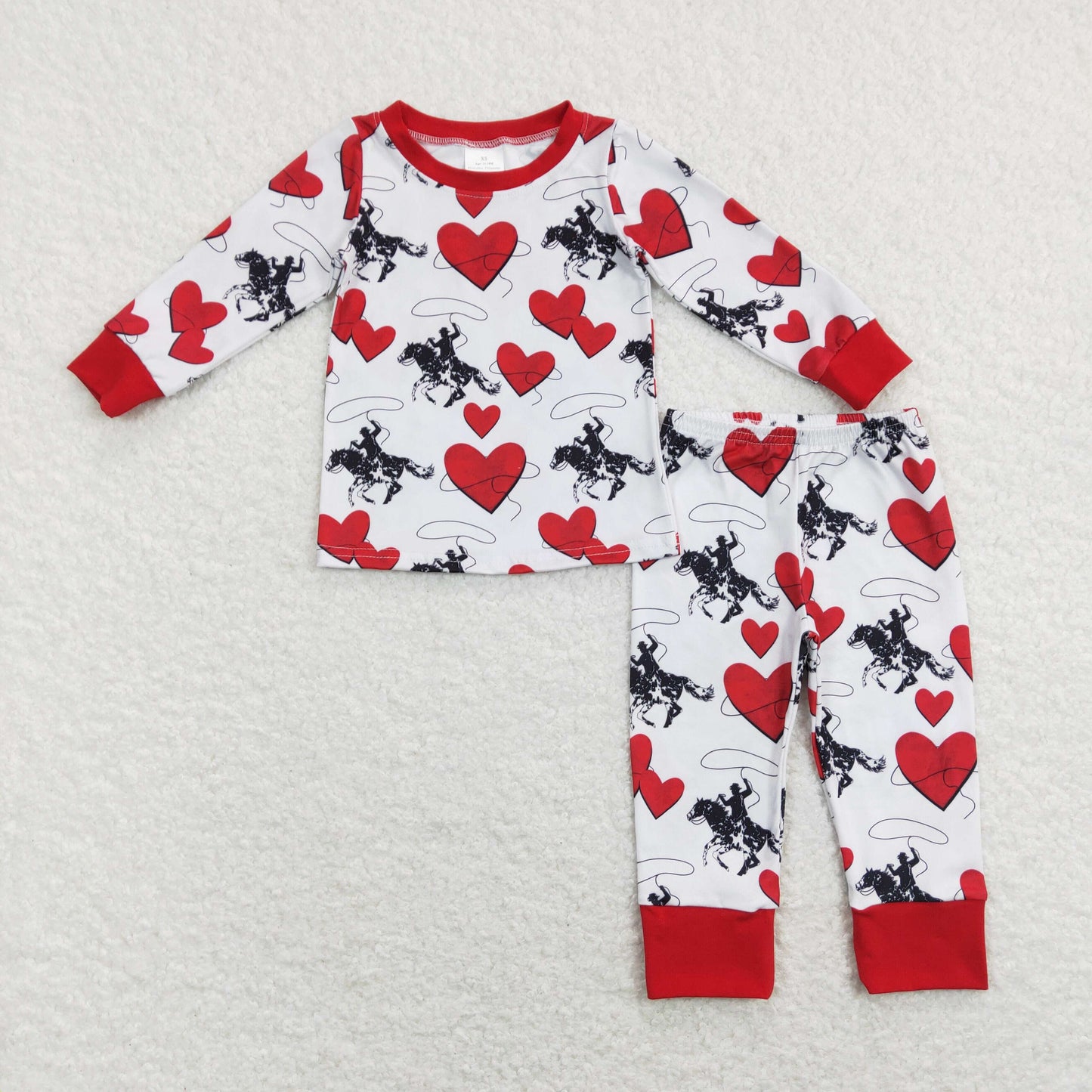valentine rodeo heart kids pajama