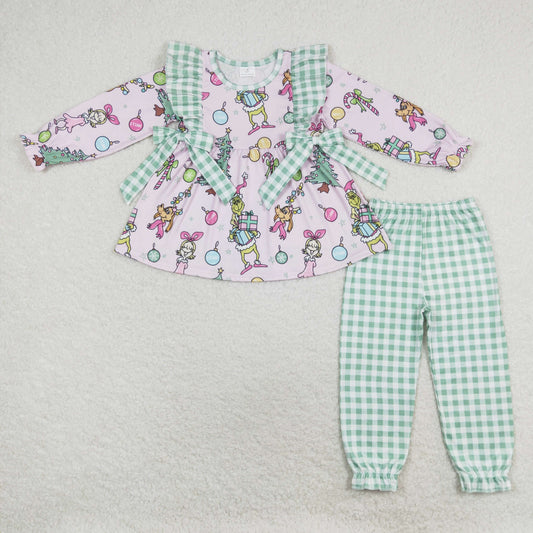 grinchey gift print christmas girl pants outfit