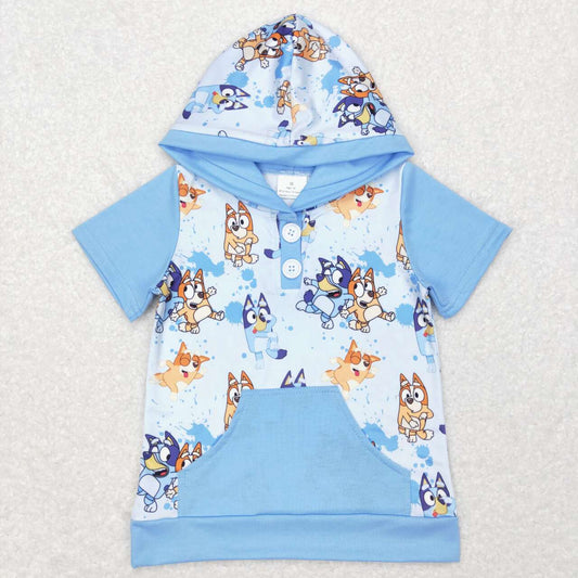 toddler boy short sleeve dog hoodie top