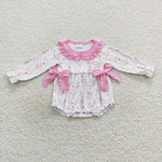 pink ballet bow playwear baby girl christmas clothing