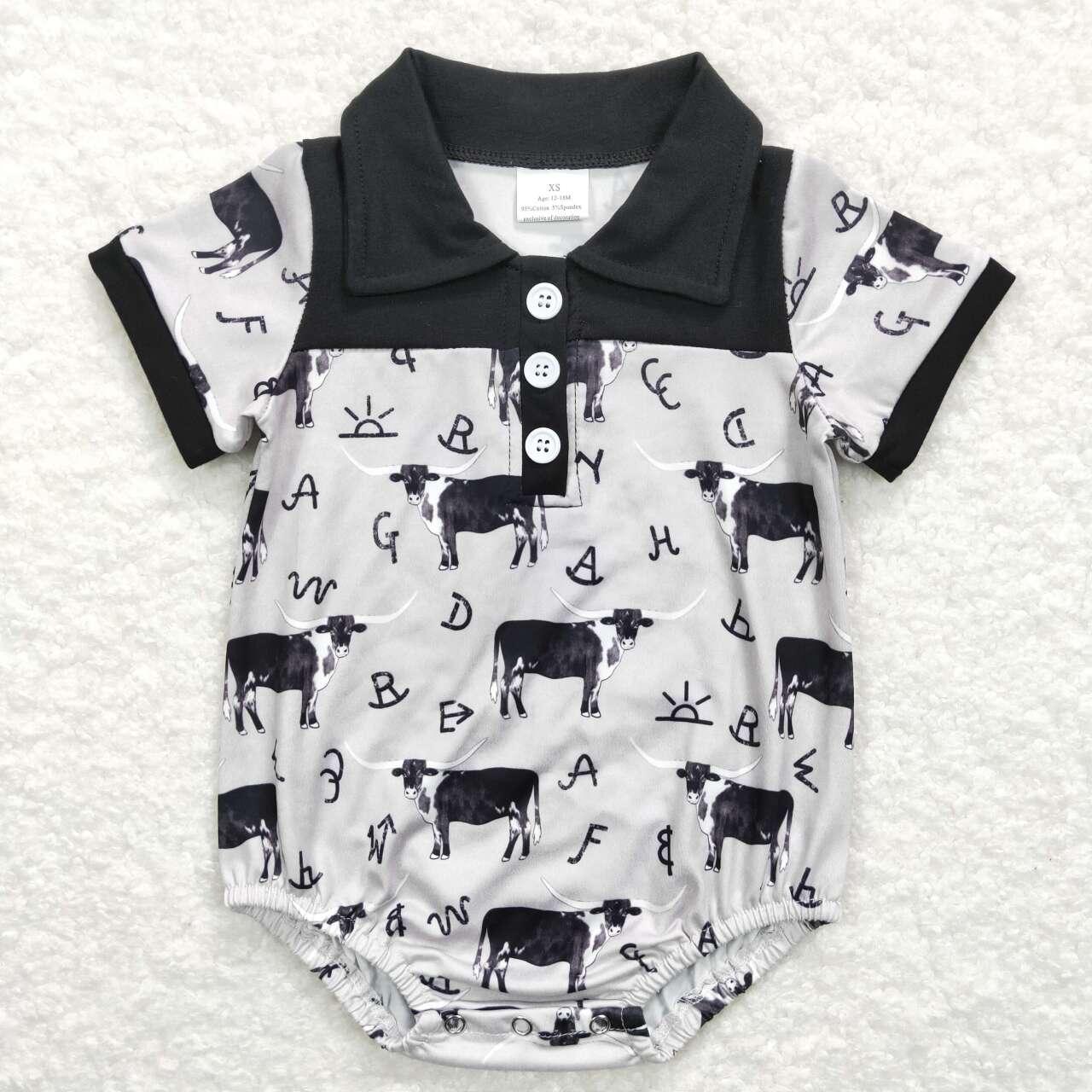 baby boy cattle polo bodysuit