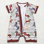 western horse baby boy zip romper