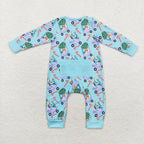Christmas blu*y zip bamboo sleeper boy