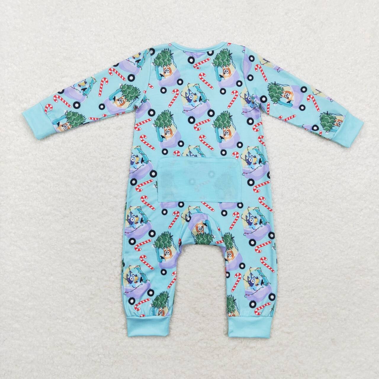 Christmas blu*y zip bamboo sleeper boy