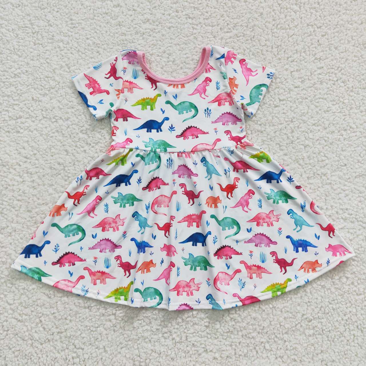 girls short sleeve dinosaur dress