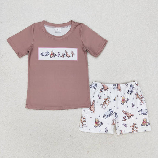 zoo animal print shorts set boy