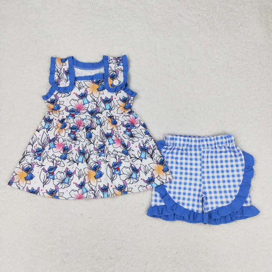 royal blue lilo shorts set girls clothing