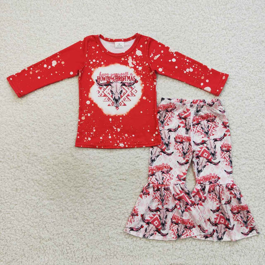 red howdy christmas bells set girls clothing