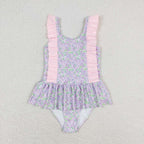 Poolside Petals One PieceSwimsuit Purple