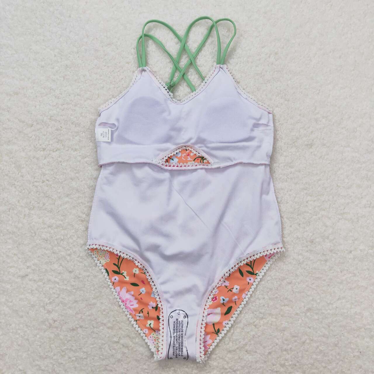 girl one piece swimsuit floral swimwear