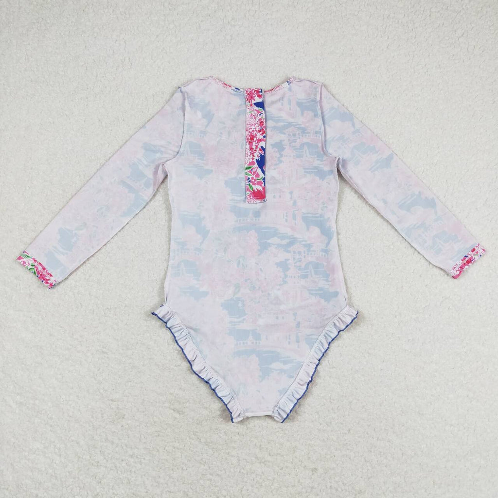 girl one piece lily rash guard swimsuit