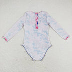 girl one piece lily rash guard swimsuit