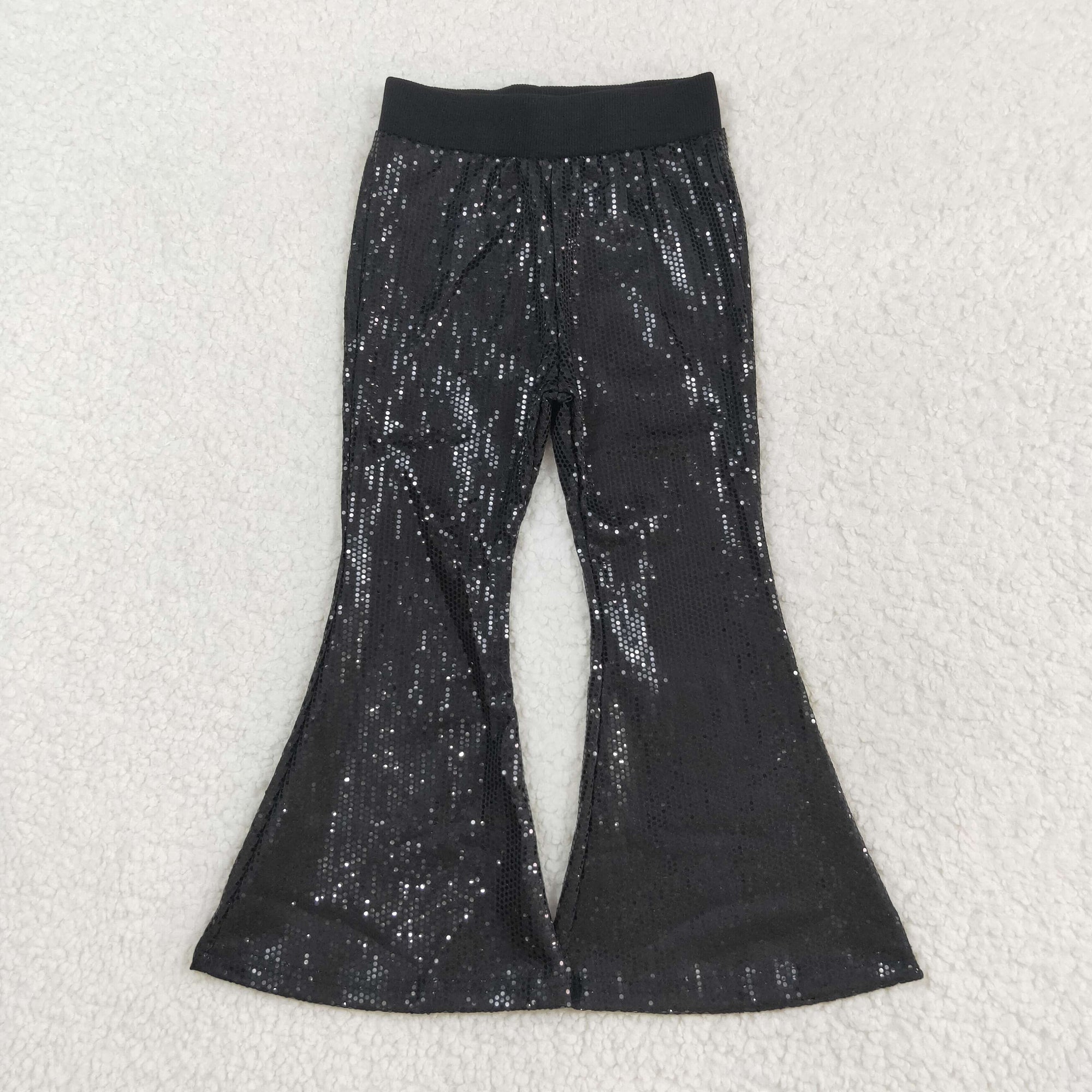 black sequins pants wide leg trousers girl party fashions