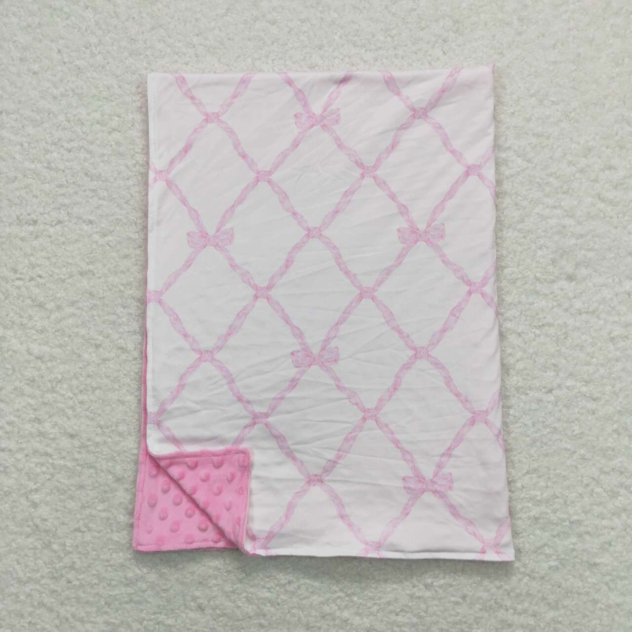 pink bows minky blanket