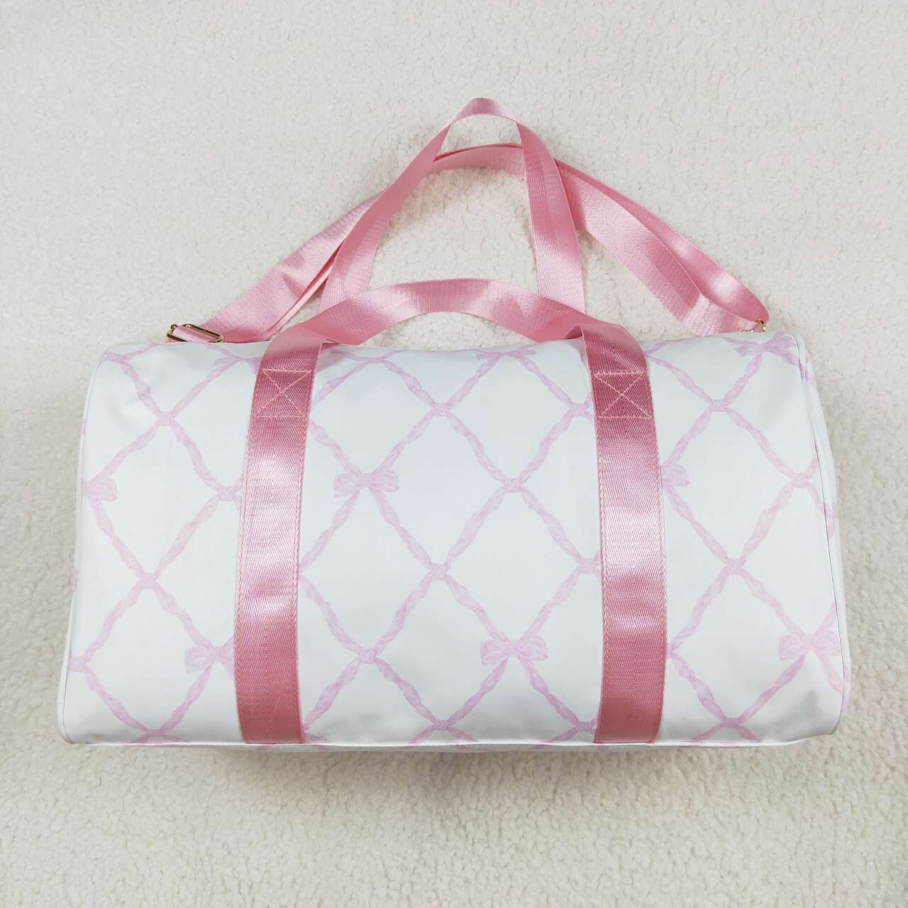 pink bow print duffel & gym bags