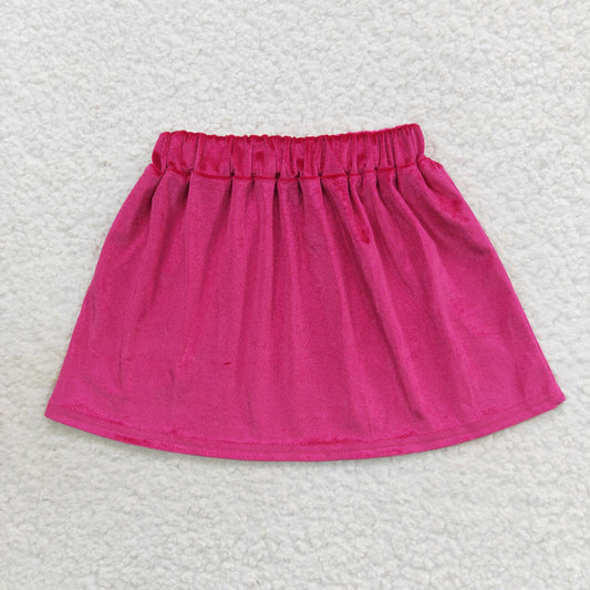 hot pink velvet girls skirt