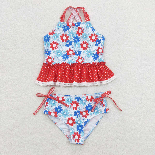 happy 4th flower two piece swimsuit