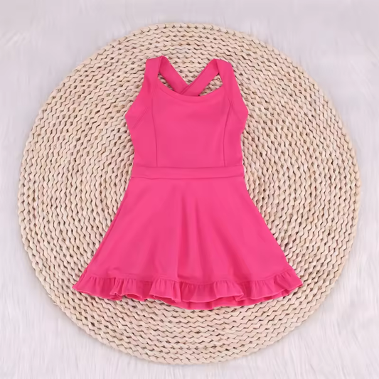 pre order  Sporty dress-solid hot pink