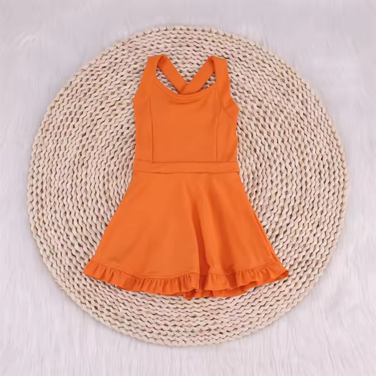 pre order  Sporty dress-solid tangerine