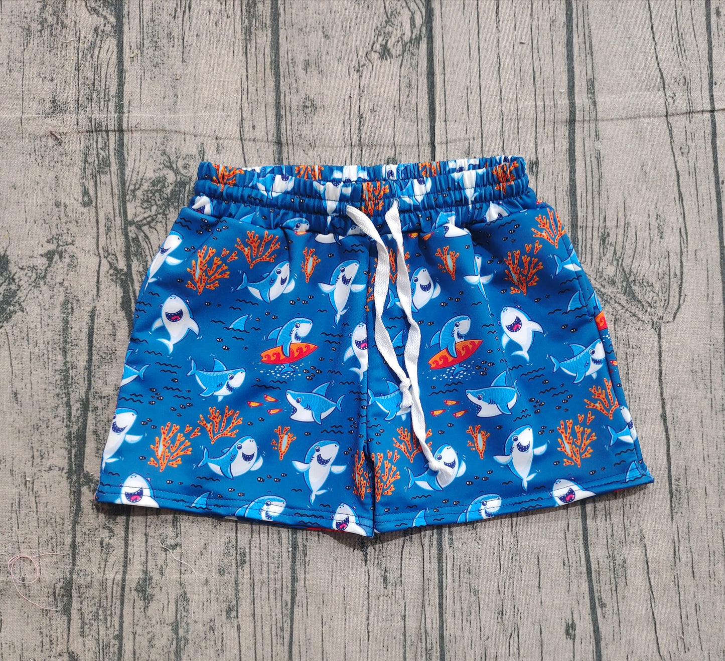 Pre order shark trunk boy swimsuit