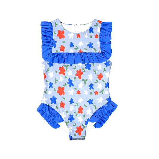 Pre order 4th of July one pieces ruffle girl swimsuit