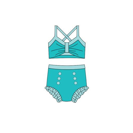 pre order solid color two pieces swimsuit