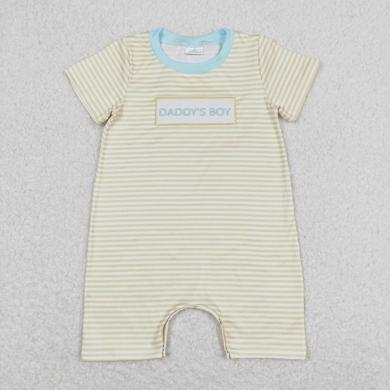 daddy's boy embroidery romper
