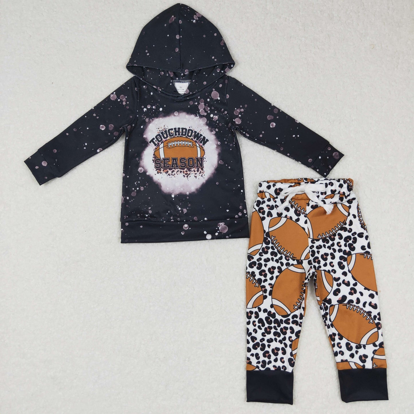 touchdown football season little boy hoodie outfit