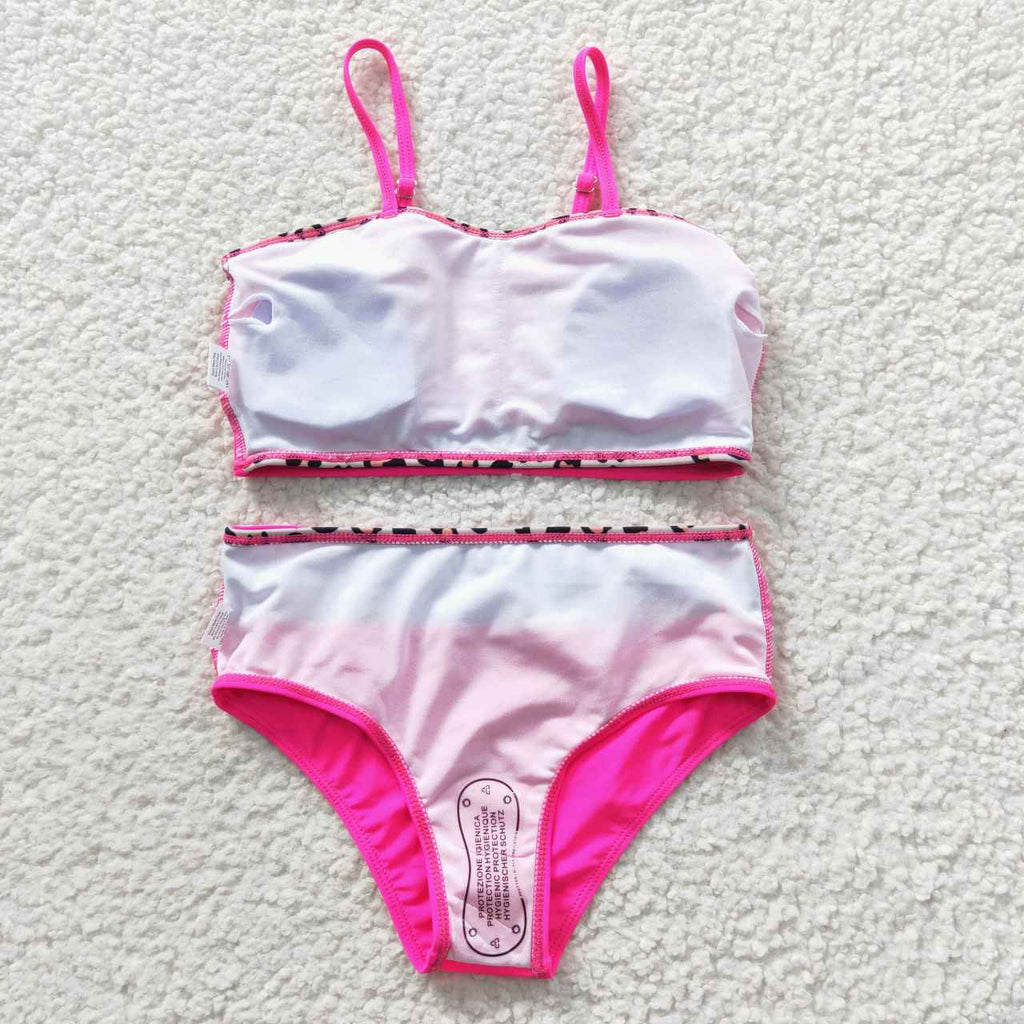 Fuchsia Cheetah High Waisted Matching Bikini