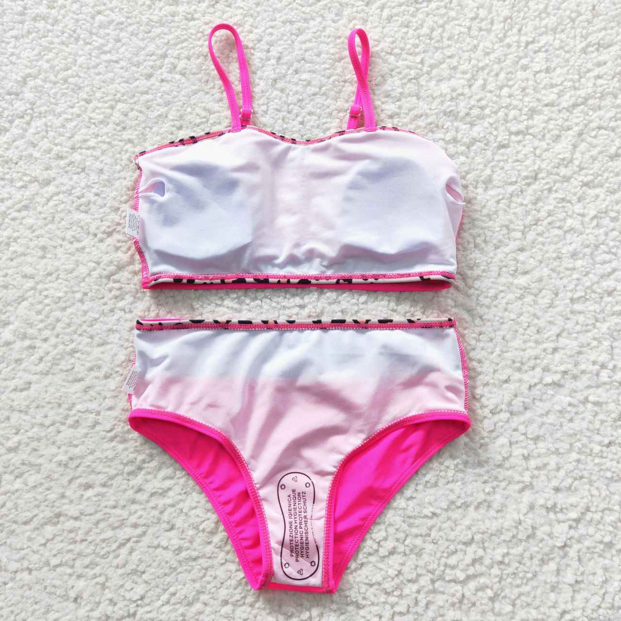 Fuchsia Cheetah High Waisted Matching Bikini