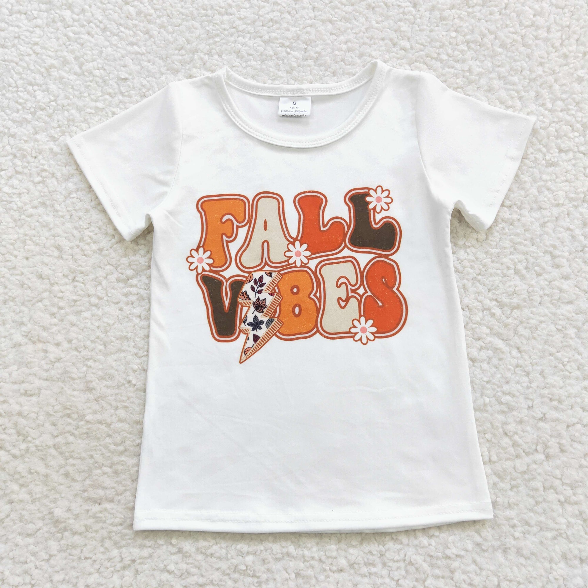 Fall vibes short sleeve white t shirt girl clothing