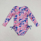 girl one piece lily rash guard swimsuit