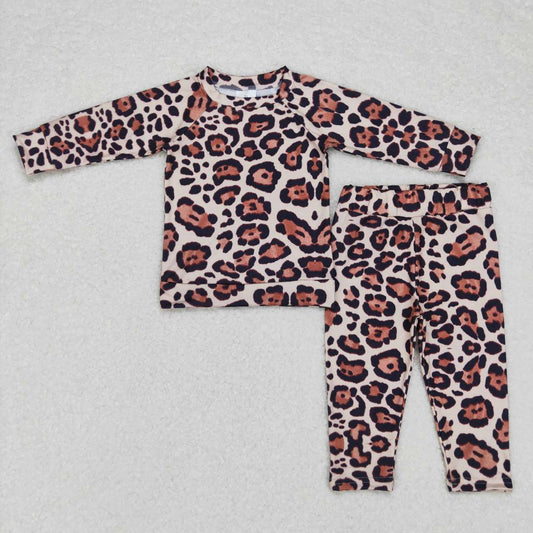 2pieces leopard print pajama kids sleepwear