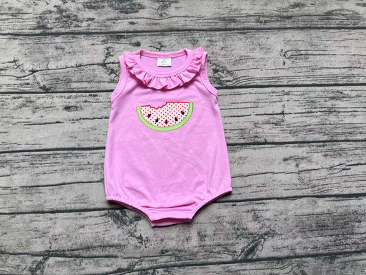 Pre order pink watremelon baby girl bodysuit (will do embroidery)