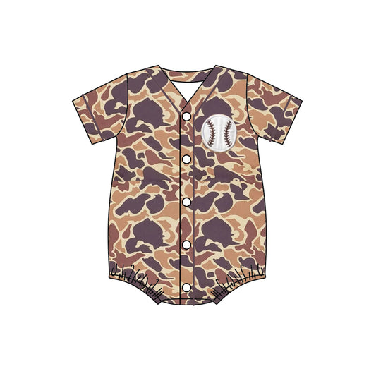 Pre orde camo bubble with baseball print baby clothes