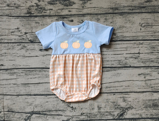 Pre order baby boy pumpkin bubble fall clothing (will do embroidery)