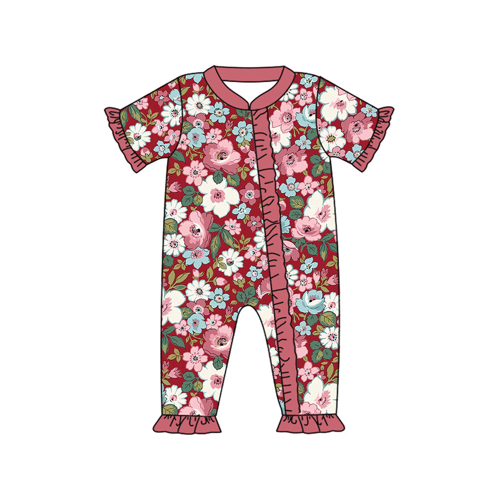 Pre order baby girl floral zip sleeper