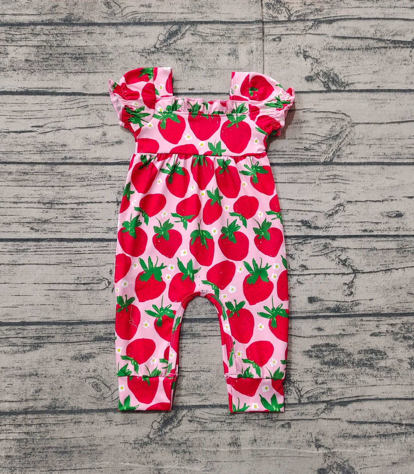 Pre order strawberry romper baby girl clothes