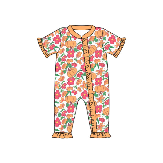 Pre order floral pumpkin zip sleeper